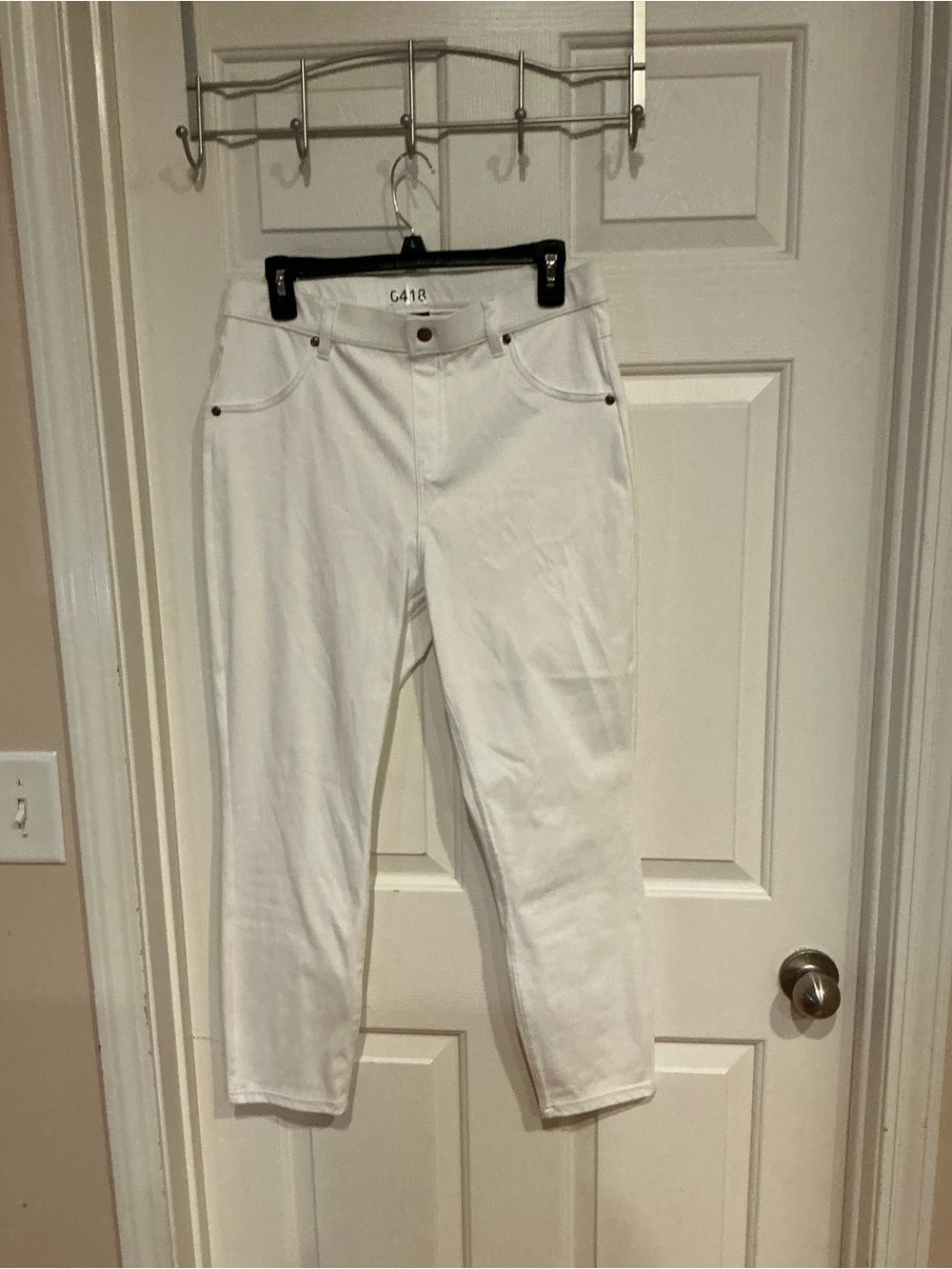 HUE White Cropped High-Rise Women's Jeans
